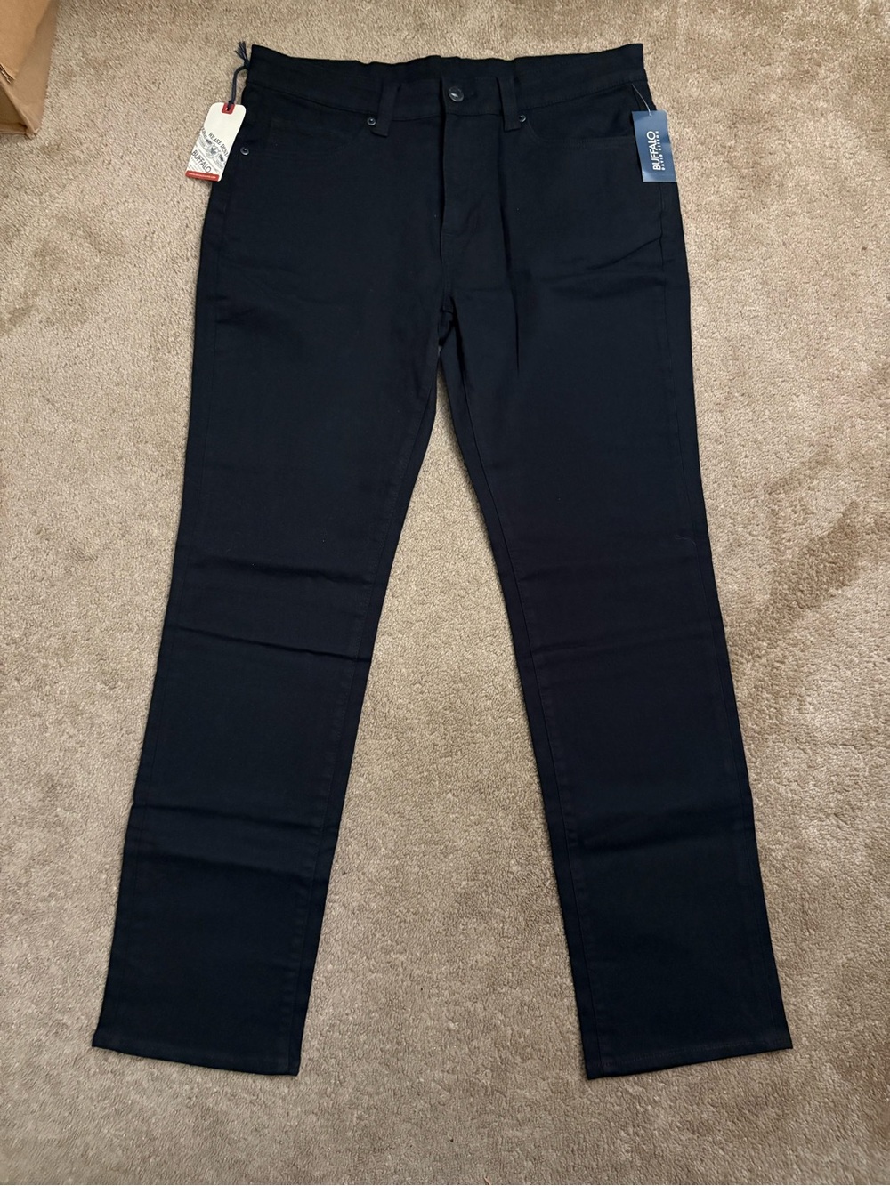 Buffalo By David Bitton Men's 32x32 Straight Six Straight Stretch Black Jeans